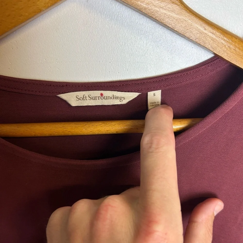 Soft‎ surroundings Burgundy outfit set Pants XS  Top S Old Money Comfortable